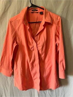 Eddie Bauer Coral Pink Button-Front Women's Blouse